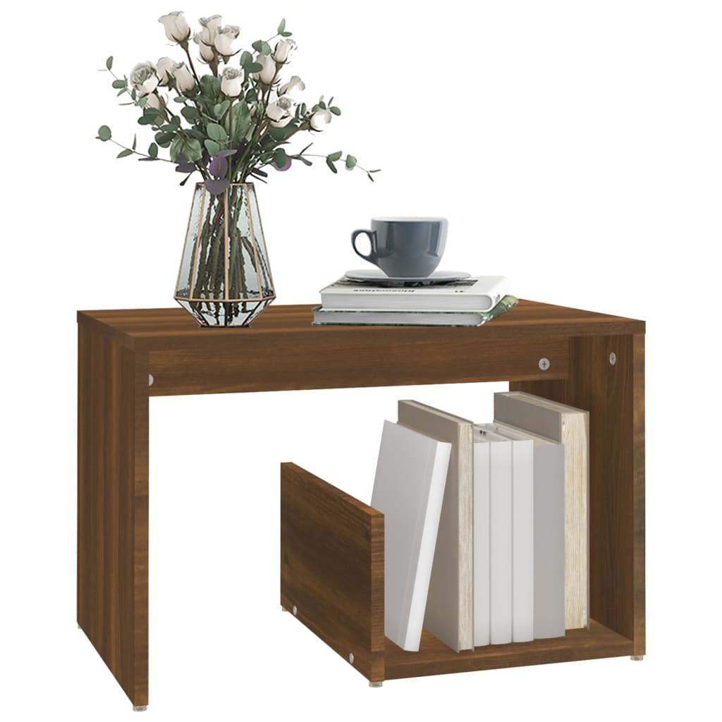 Table d'appoint Chêne marron 59x36x38 cm Bois d'ingénierie - XIOS