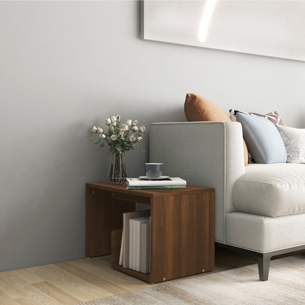 Table d'appoint Chêne marron 59x36x38 cm Bois d'ingénierie - XIOS