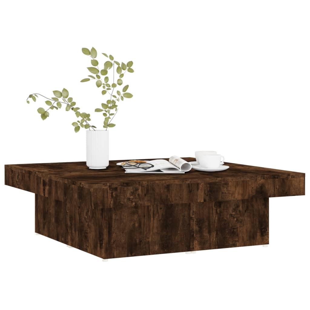 Table basse Chêne fumé 90x90x28 cm Bois d'ingénierie - XIOS