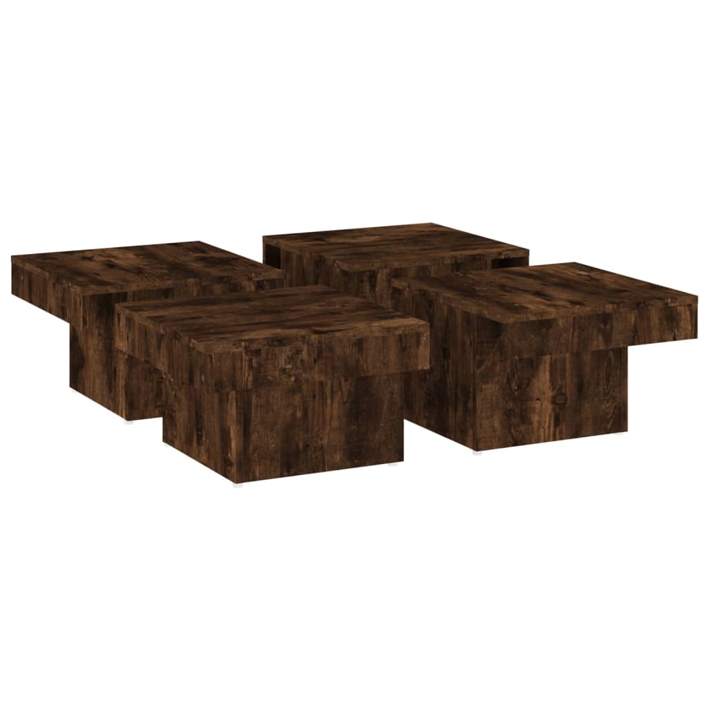Table basse Chêne fumé 90x90x28 cm Bois d'ingénierie - XIOS