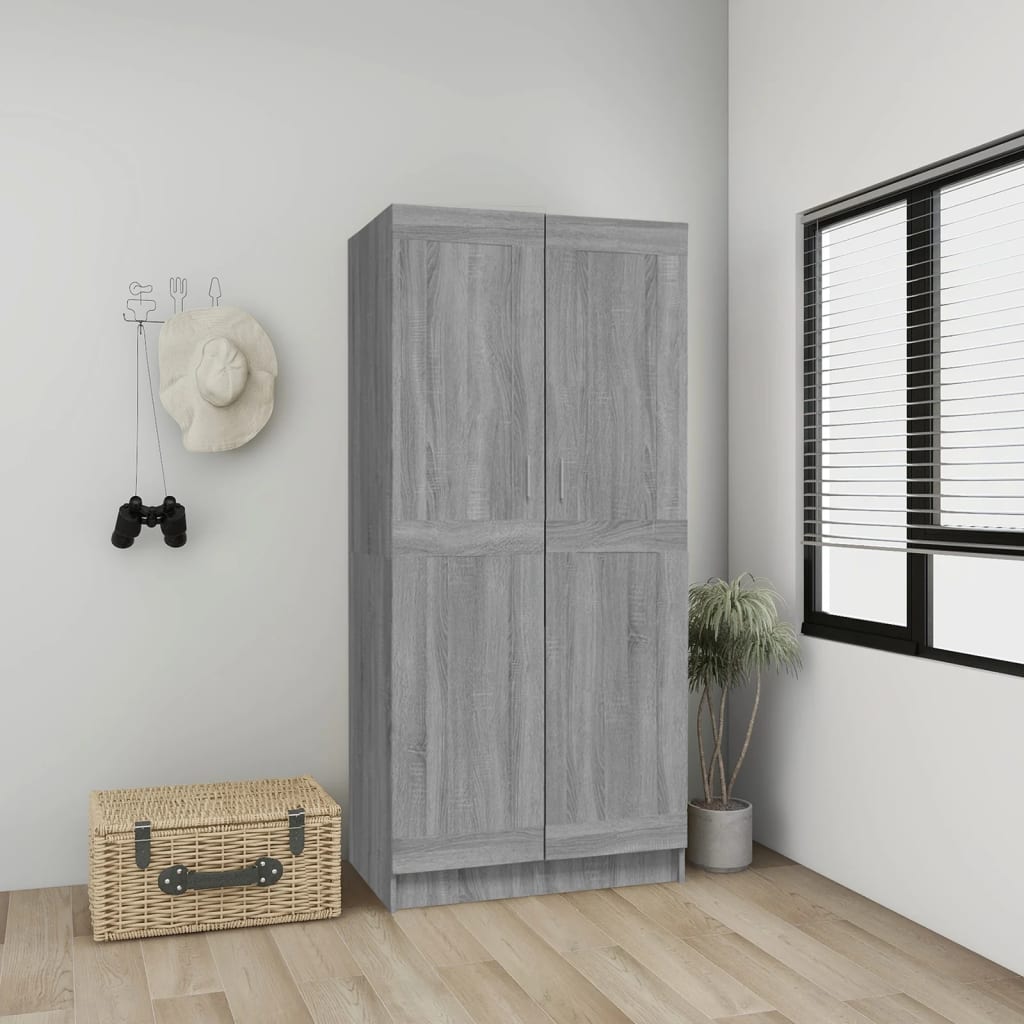Garde-robe Sonoma gris 82,5x51,5x180 cm Bois d'ingénierie Armoires vidaXL