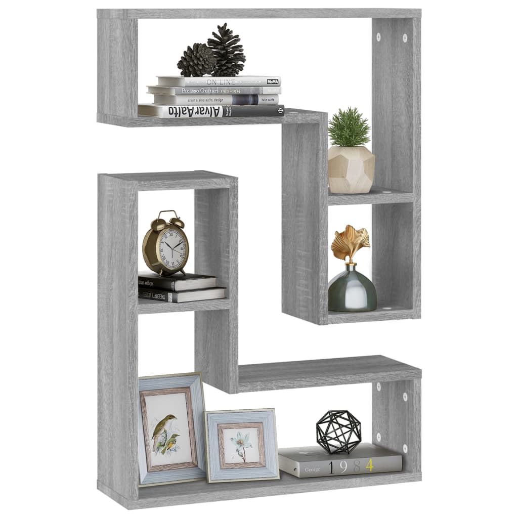 Étagères murales 2pcs Sonoma gris 50x15x50 cm Bois d’ingénierie - XIOS
