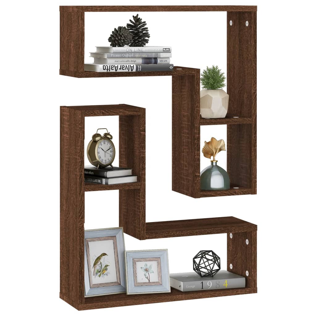 Étagères murales 2 pcs Chêne marron 50x15x50 cm Bois ingénierie - XIOS