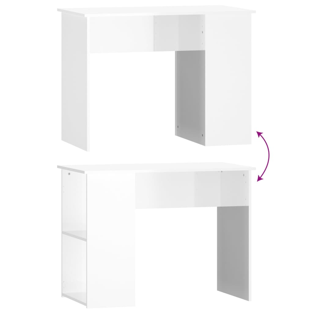 Bureau Blanc brillant 100x55x75 cm Bois d'ingénierie Bureaux vidaXL