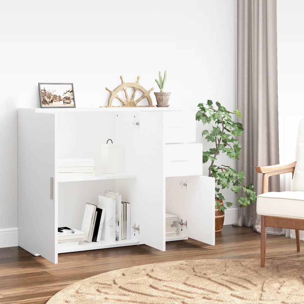 Buffet Blanc 91x29,5x75 cm Bois d'ingénierie - XIOS