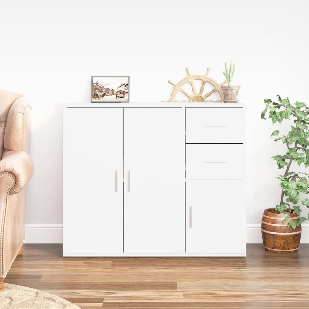 Buffet Blanc 91x29,5x75 cm Bois d'ingénierie - XIOS