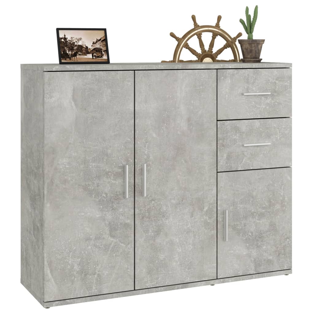 Buffet Gris béton 91x29,5x75 cm Bois d'ingénierie - XIOS