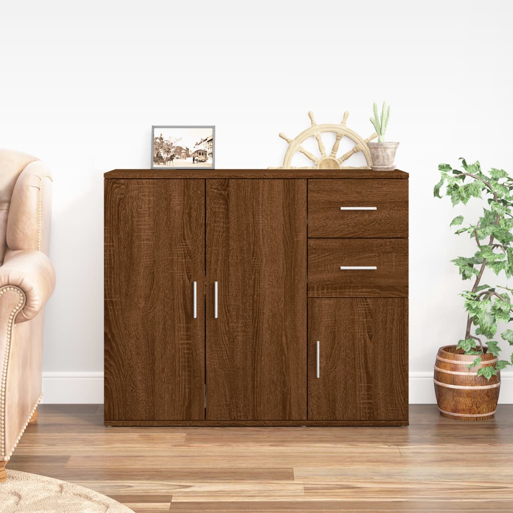 Buffet Chêne marron 91x29,5x75 cm Bois d'ingénierie - XIOS