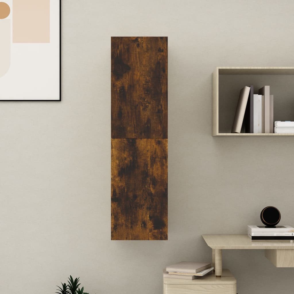 Meuble TV mural Chêne fumé 30,5x30x110 cm - XIOS