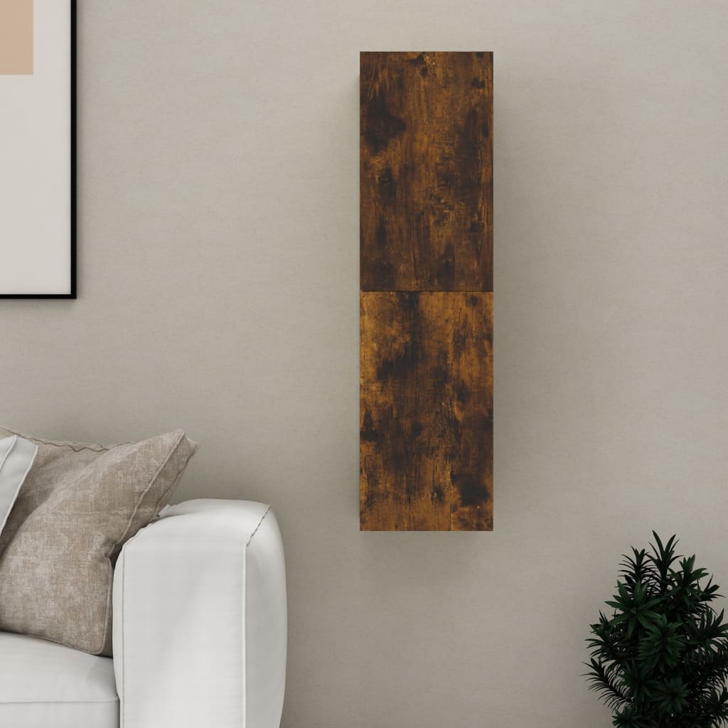 Meuble TV mural Chêne fumé 30,5x30x110 cm - XIOS