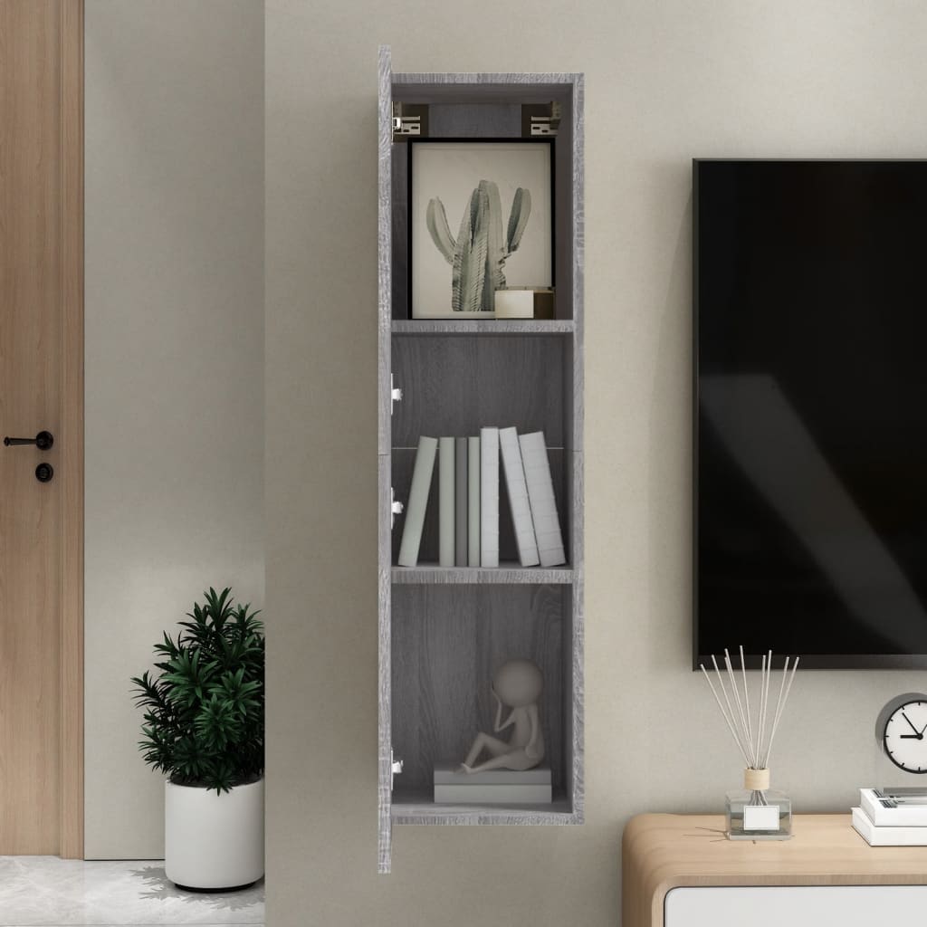 Meuble TV mural Sonoma gris 30,5x30x110 cm - XIOS