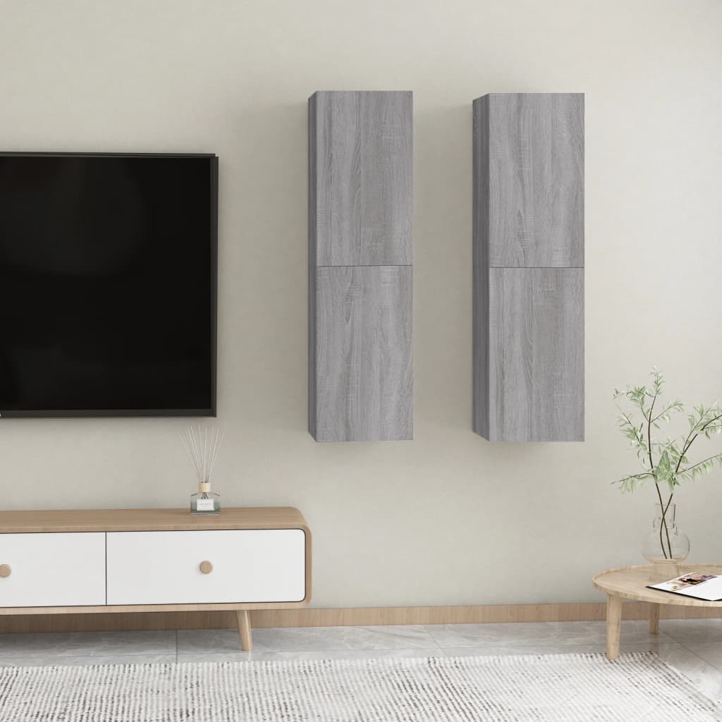Meubles TV muraux 2 pcs Sonoma gris 30,5x30x110 cm - XIOS