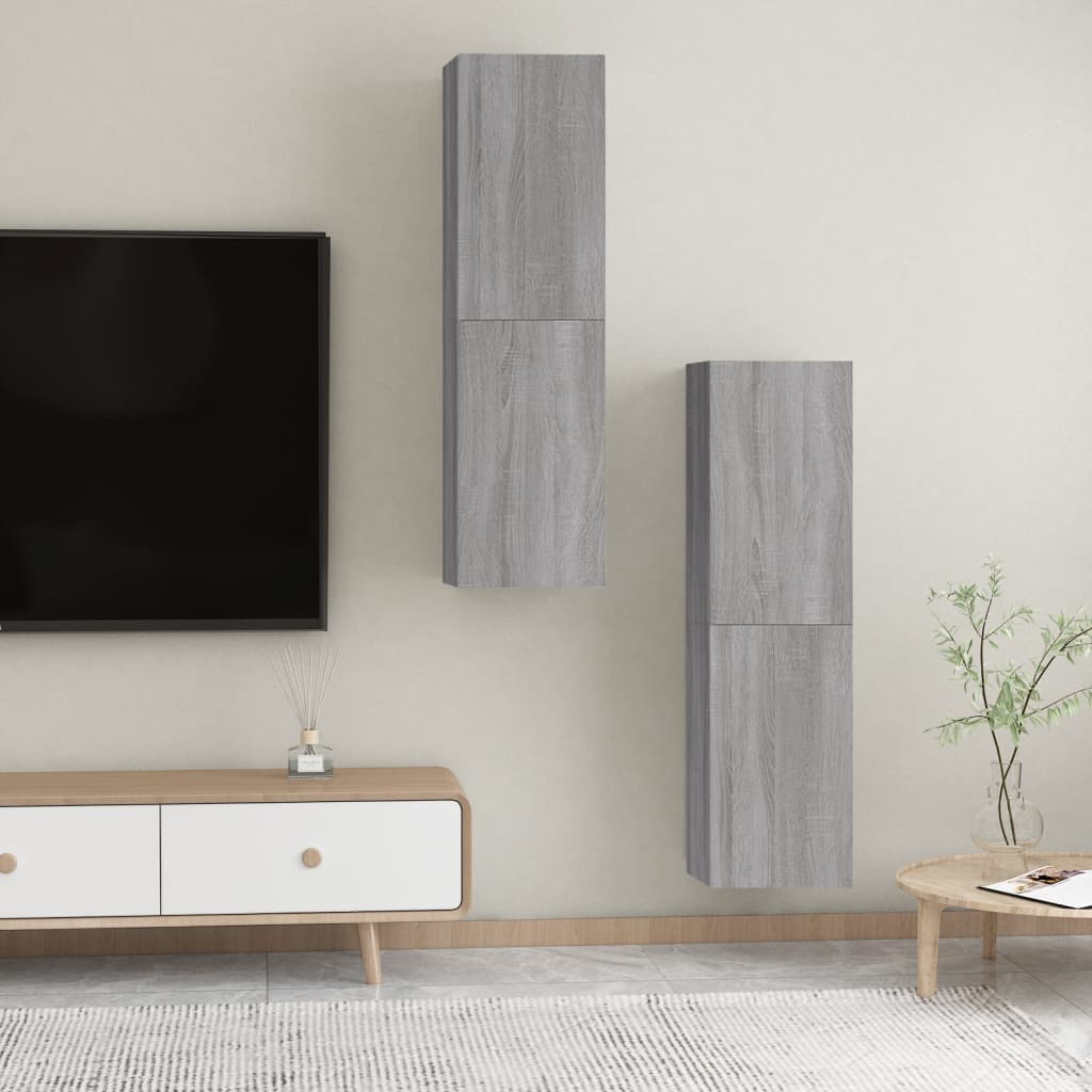 Meubles TV muraux 2 pcs Sonoma gris 30,5x30x110 cm - XIOS