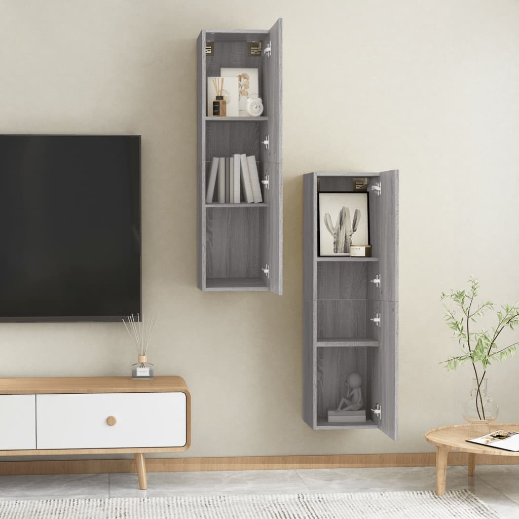 Meubles TV muraux 2 pcs Sonoma gris 30,5x30x110 cm - XIOS