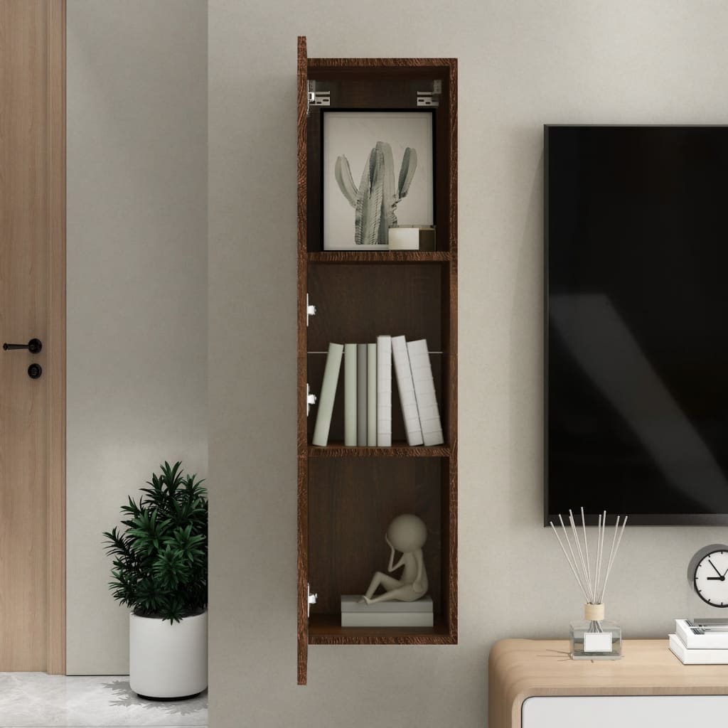 Meuble TV mural Chêne marron 30,5x30x110 cm - XIOS