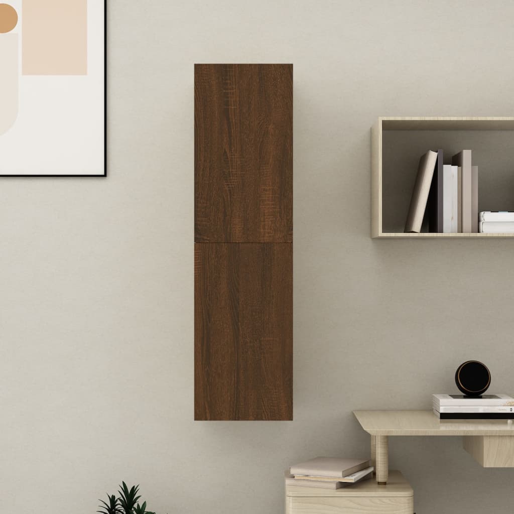 Meuble TV mural Chêne marron 30,5x30x110 cm - XIOS