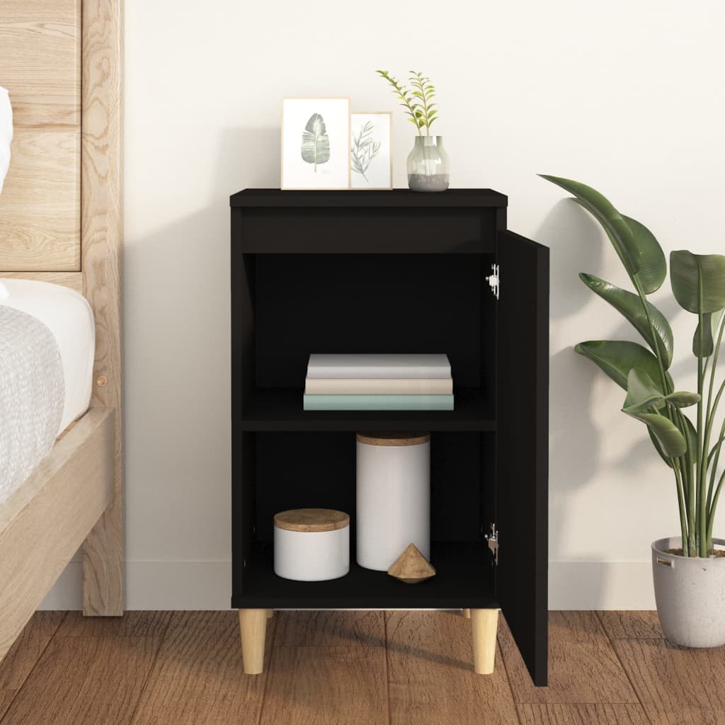 Table de chevet noir 40x35x70 cm bois d’ingénierie - XIOS