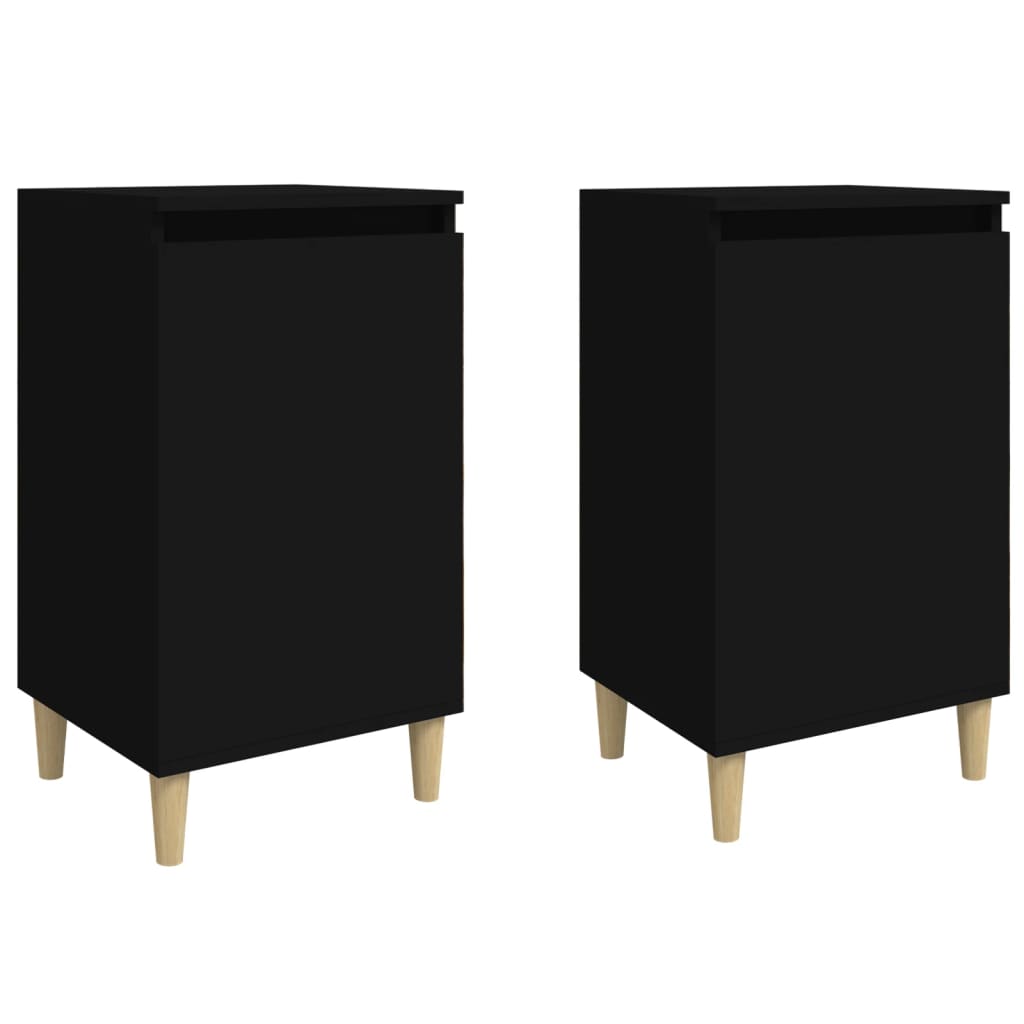 Tables de chevet 2 pcs noir 40x35x70 cm bois d'ingénierie - XIOS