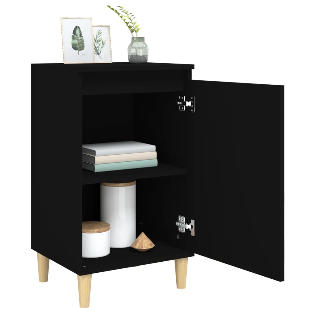 Tables de chevet 2 pcs noir 40x35x70 cm bois d'ingénierie - XIOS