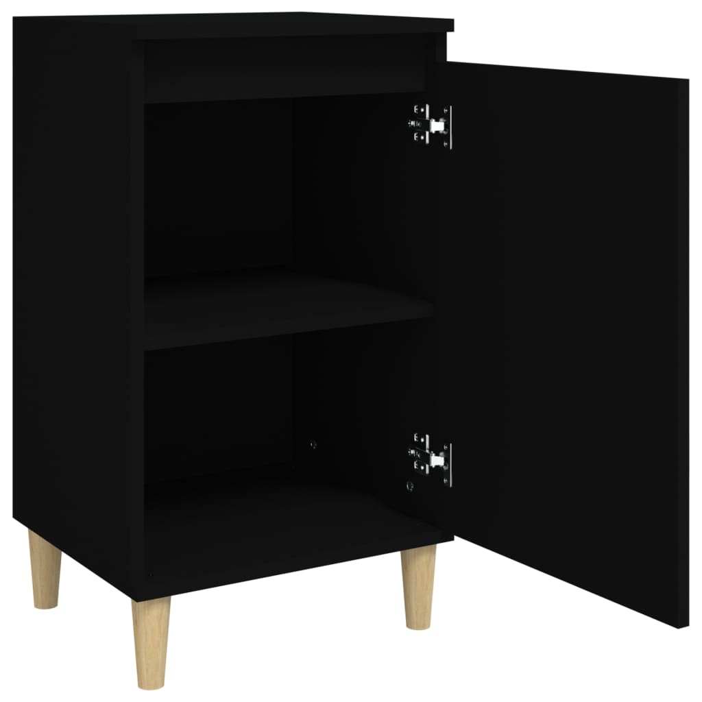 Tables de chevet 2 pcs noir 40x35x70 cm bois d'ingénierie - XIOS