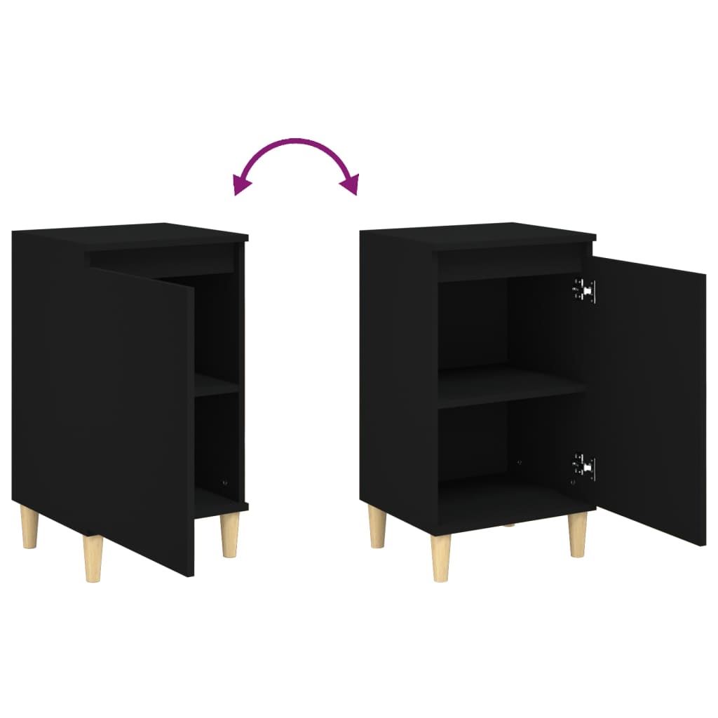 Tables de chevet 2 pcs noir 40x35x70 cm bois d'ingénierie - XIOS