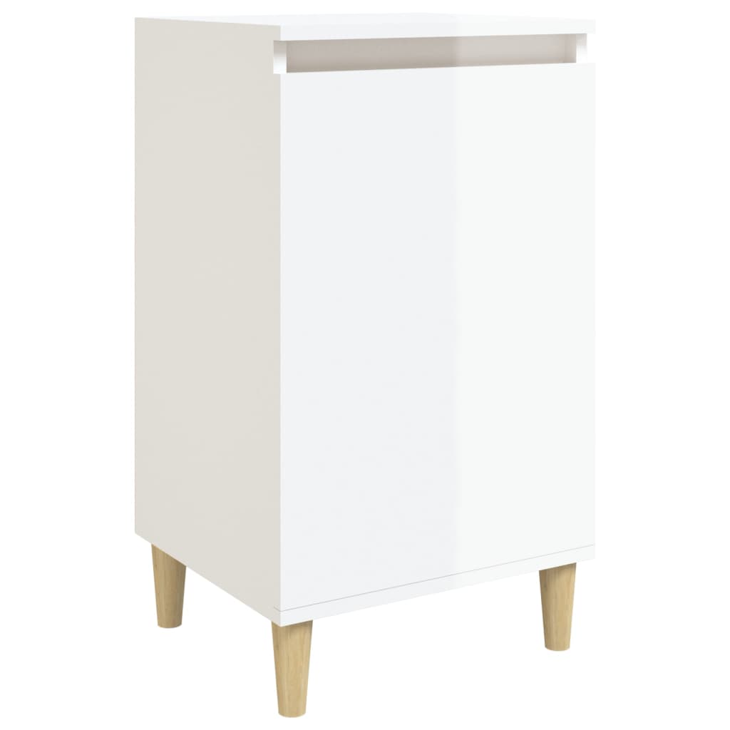 Table de chevet blanc brillant 40x35x70 cm bois d’ingénierie - XIOS