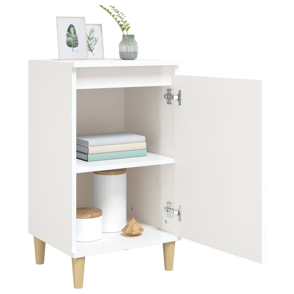 Tables de chevet 2pcs blanc brillant 40x35x70cm bois ingénierie - XIOS