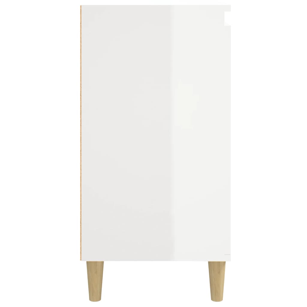 Tables de chevet 2pcs blanc brillant 40x35x70cm bois ingénierie - XIOS