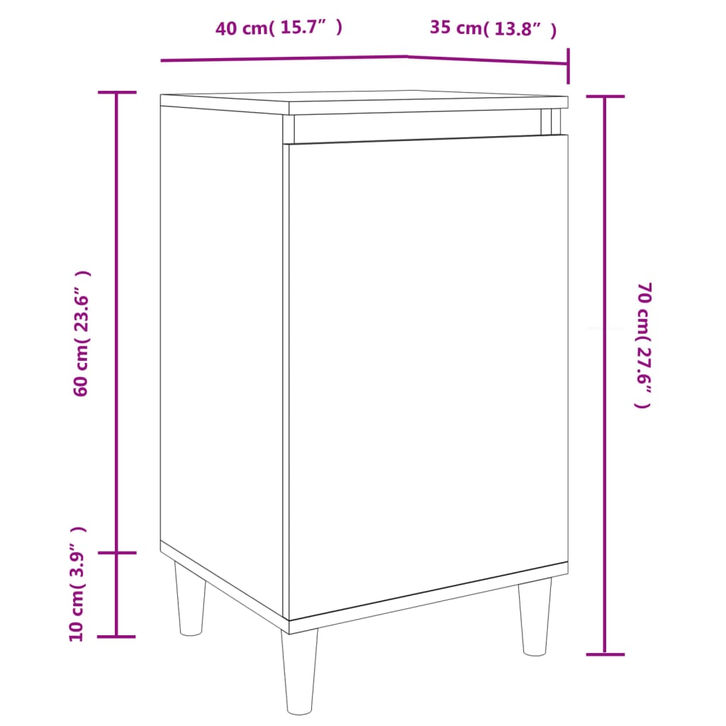 Tables de chevet 2pcs chêne sonoma 40x35x70cm bois d'ingénierie - XIOS