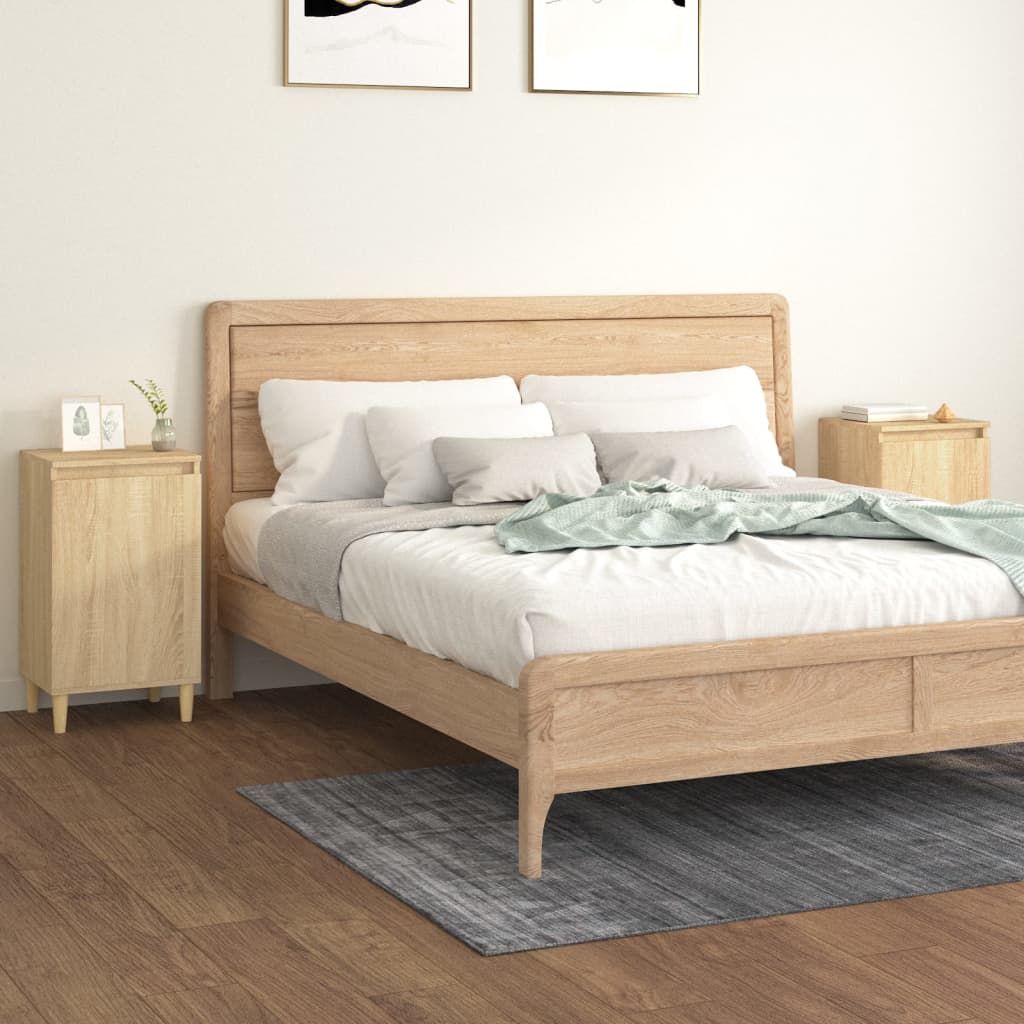 Tables de chevet 2pcs chêne sonoma 40x35x70cm bois d'ingénierie - XIOS