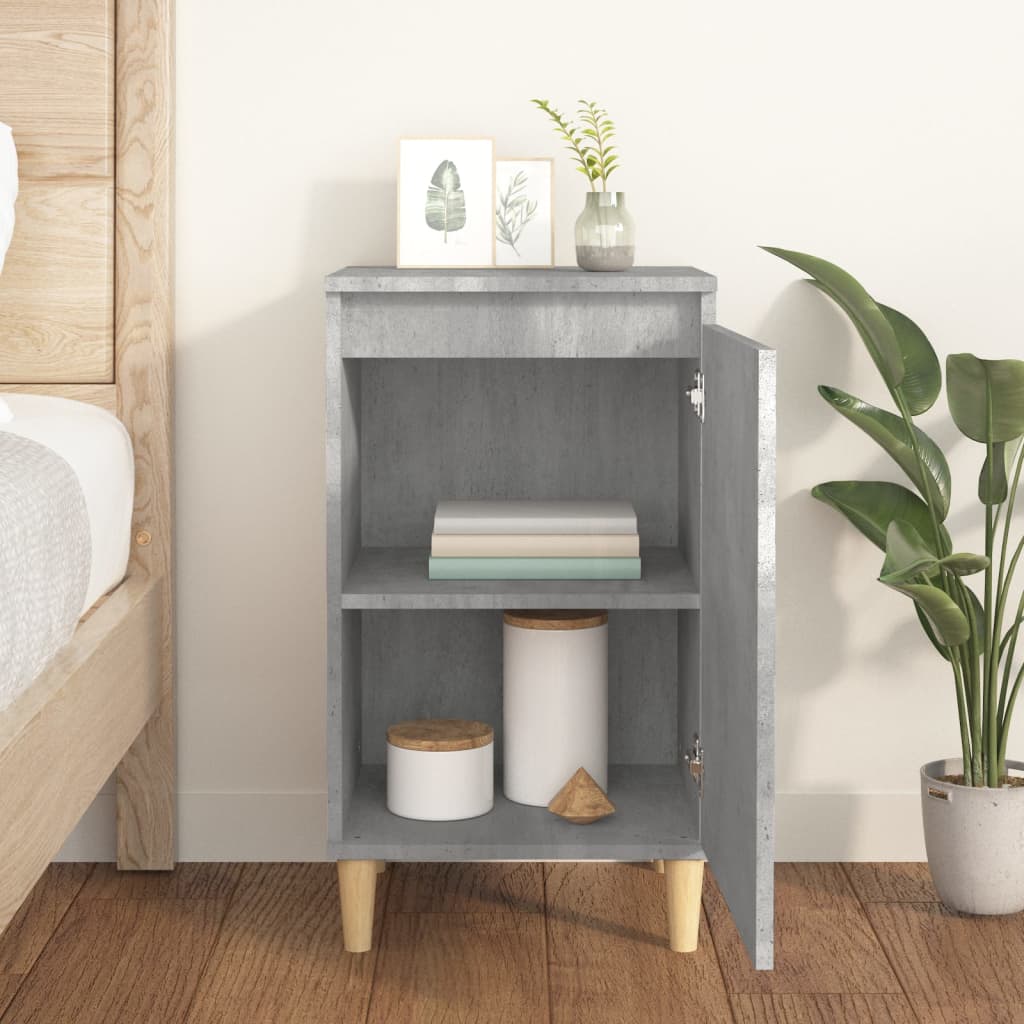 Table de chevet gris béton 40x35x70 cm bois d'ingénierie - XIOS