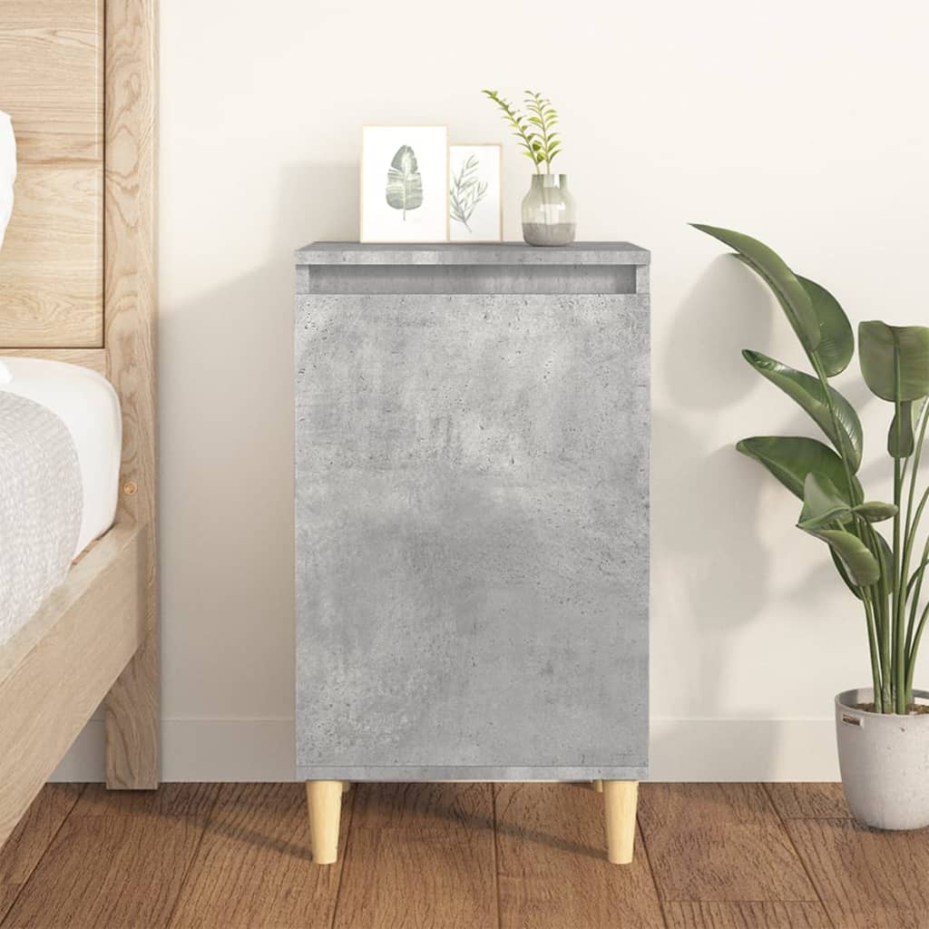 Table de chevet gris béton 40x35x70 cm bois d'ingénierie - XIOS