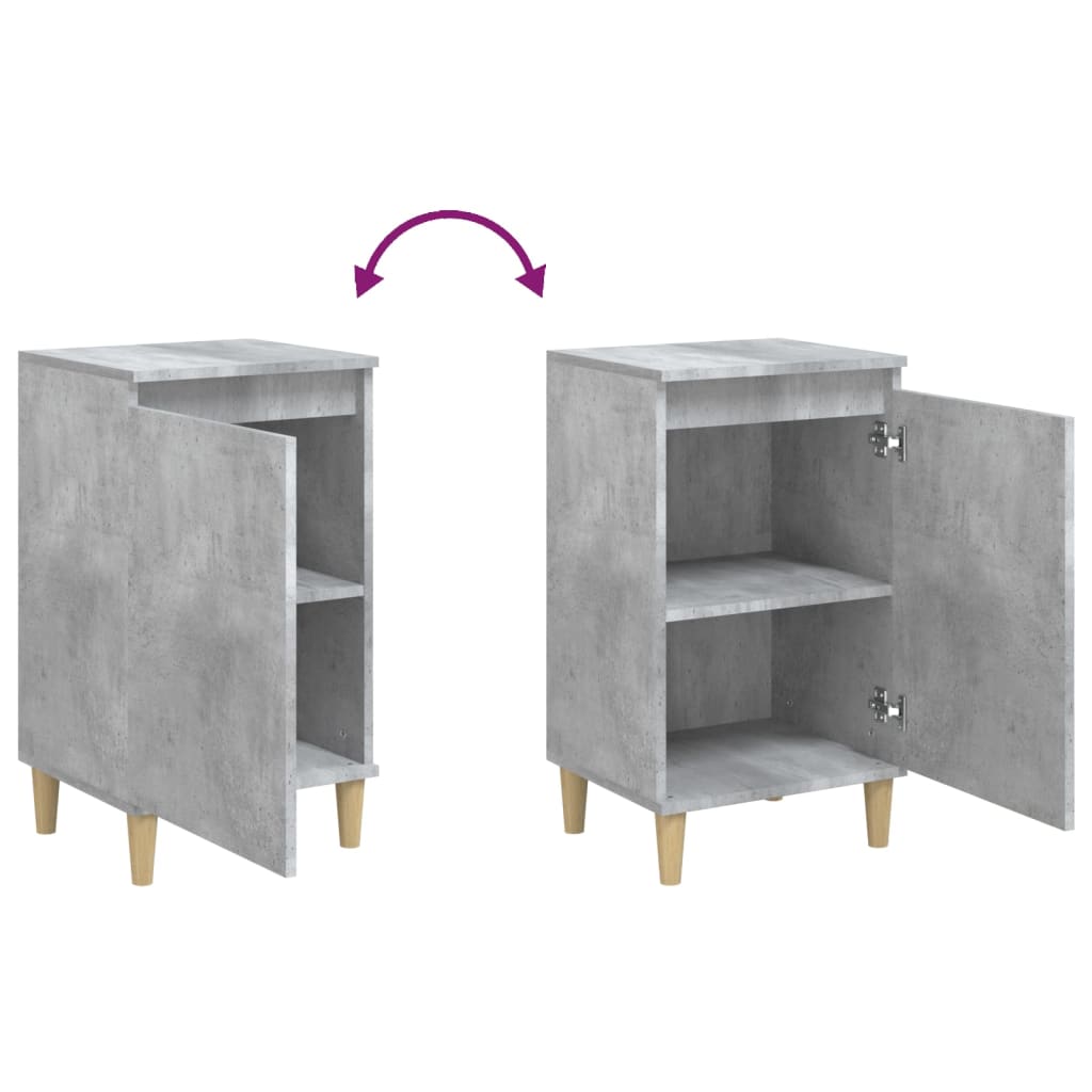 Tables de chevet 2 pcs gris béton 40x35x70 cm bois d'ingénierie - XIOS