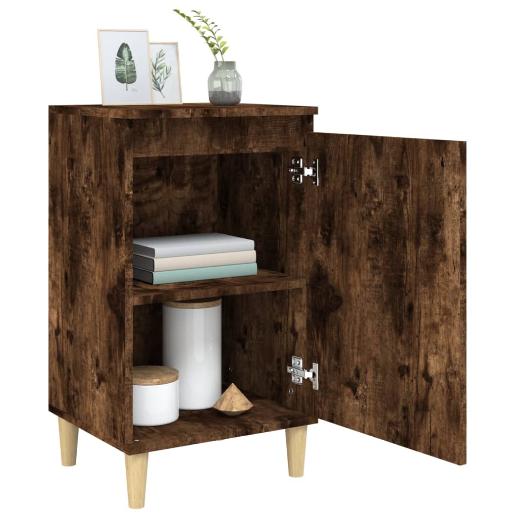 Tables de chevet 2 pcs chêne fumé 40x35x70 cm bois d'ingénierie - XIOS