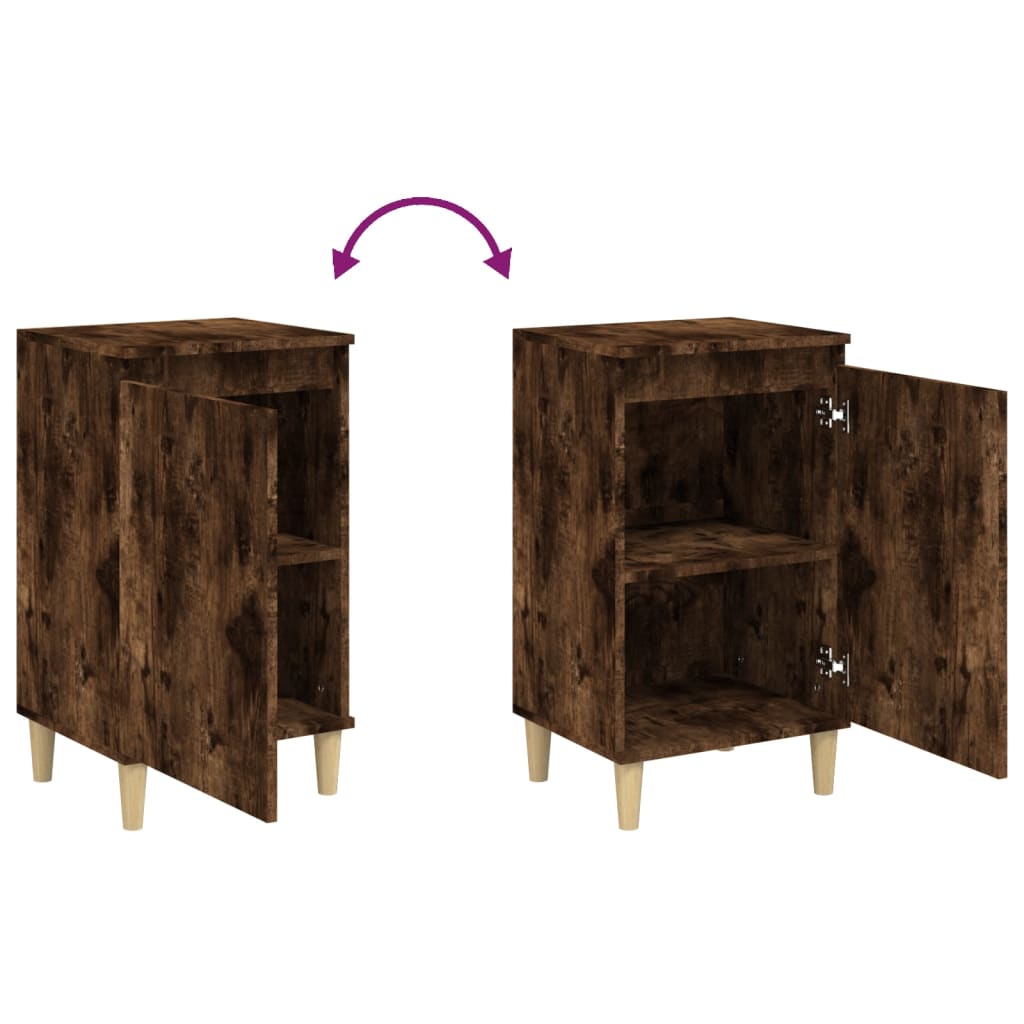 Tables de chevet 2 pcs chêne fumé 40x35x70 cm bois d'ingénierie - XIOS