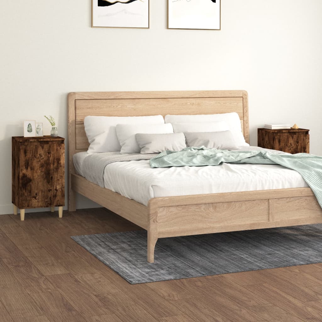 Tables de chevet 2 pcs chêne fumé 40x35x70 cm bois d'ingénierie - XIOS