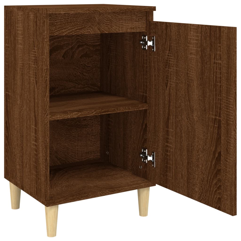 Table de chevet chêne marron 40x35x70 cm bois d'ingénierie - XIOS