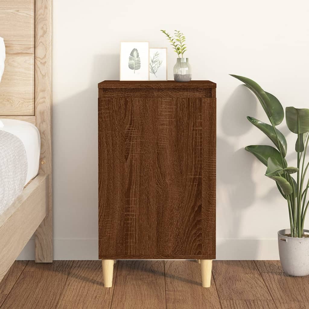 Table de chevet chêne marron 40x35x70 cm bois d'ingénierie - XIOS