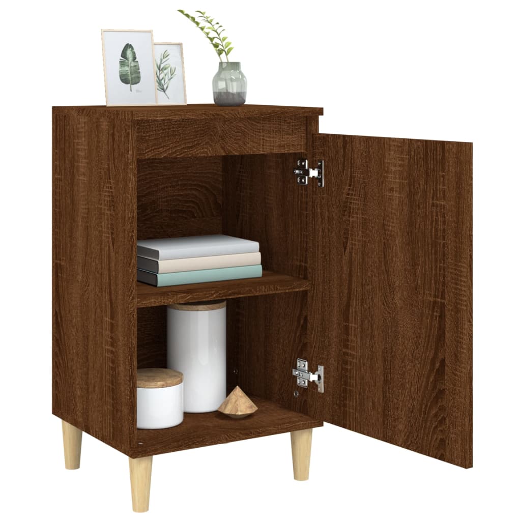 Tables de chevet 2pcs chêne marron 40x35x70cm bois d'ingénierie - XIOS