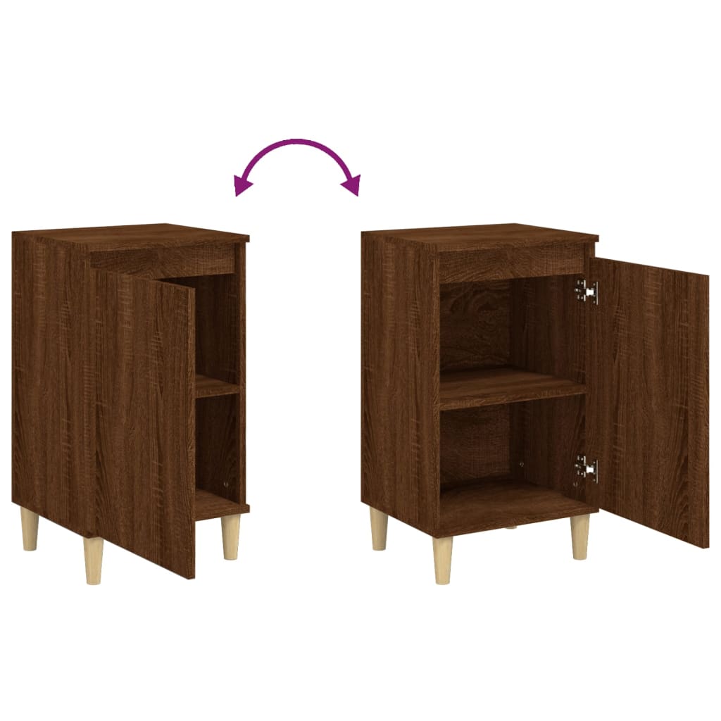 Tables de chevet 2pcs chêne marron 40x35x70cm bois d'ingénierie - XIOS