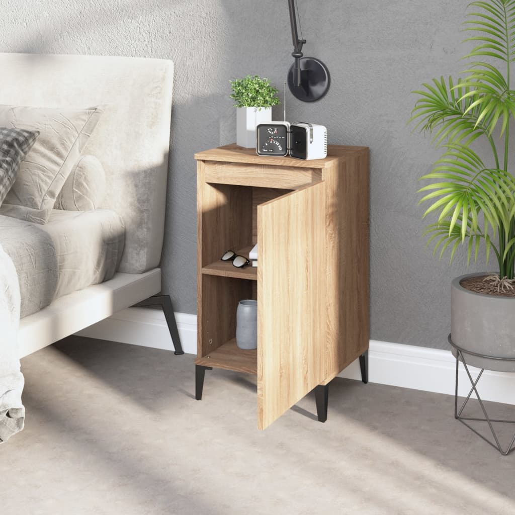 Tables de chevet 2pcs chêne sonoma 40x35x70cm bois d'ingénierie - XIOS