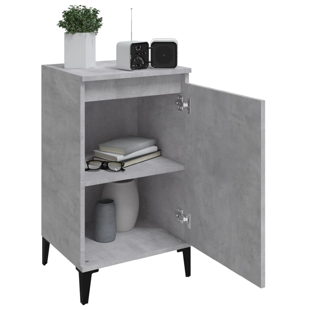 Table de chevet gris béton 40x35x70 cm bois d'ingénierie - XIOS