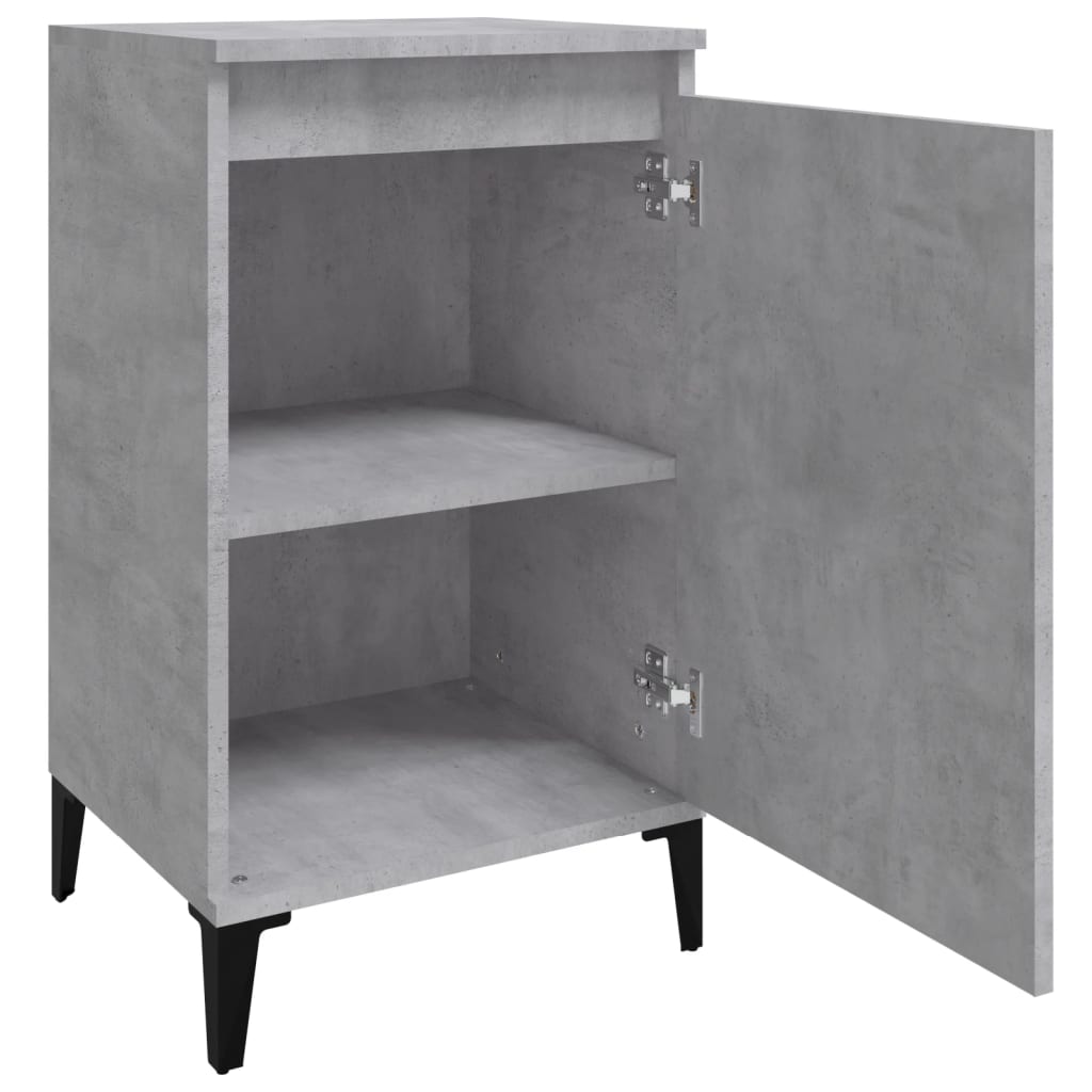 Table de chevet gris béton 40x35x70 cm bois d'ingénierie - XIOS