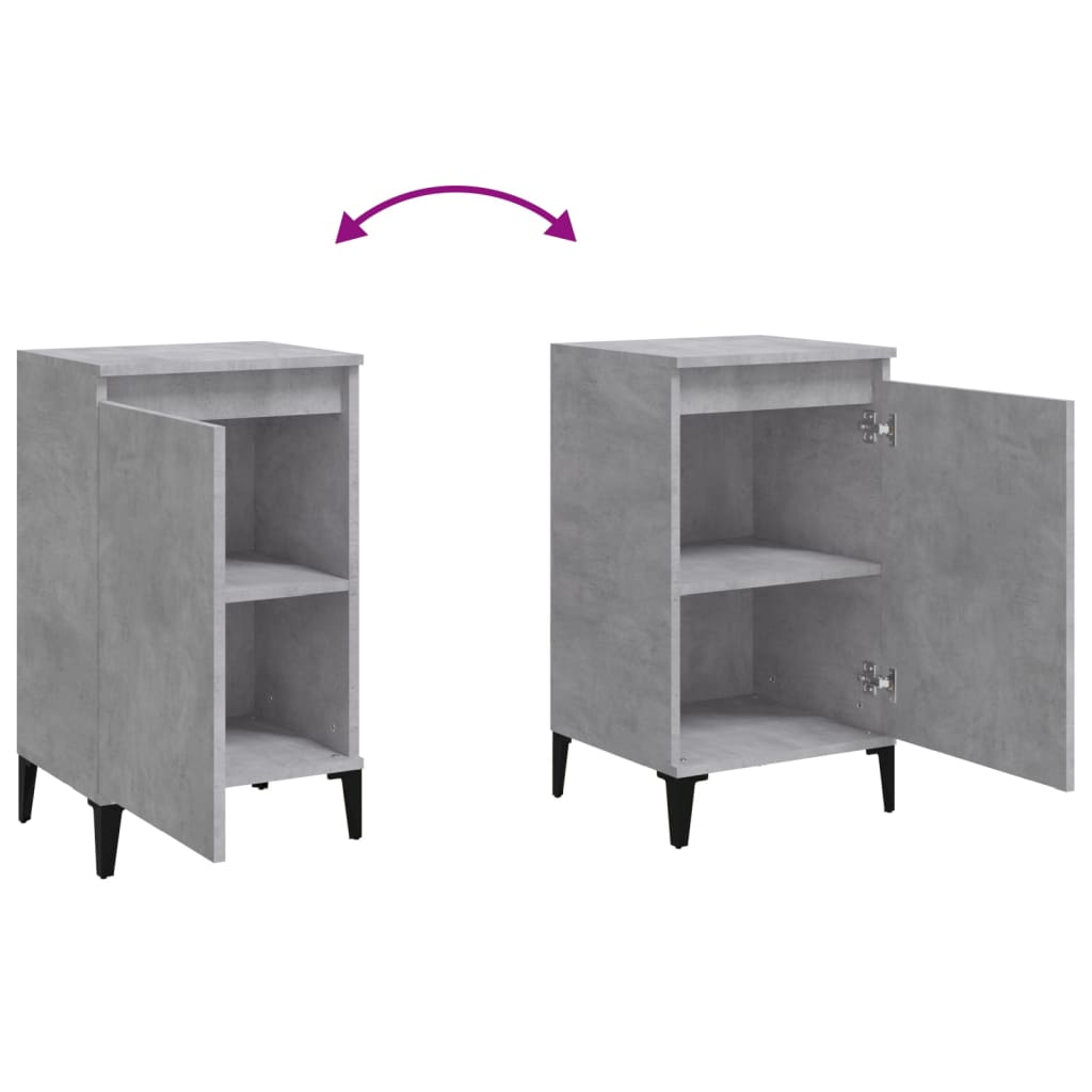 Table de chevet gris béton 40x35x70 cm bois d'ingénierie - XIOS