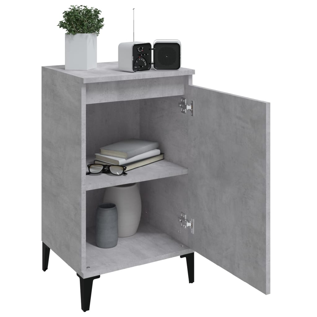 Tables de chevet 2 pcs gris béton 40x35x70 cm bois d'ingénierie - XIOS