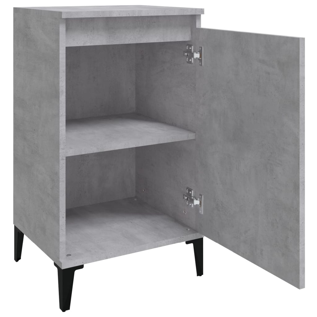 Tables de chevet 2 pcs gris béton 40x35x70 cm bois d'ingénierie - XIOS