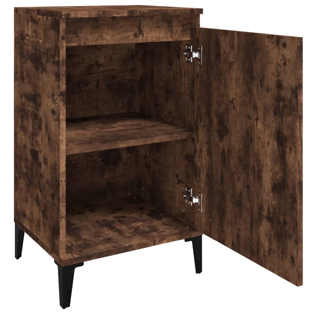 Table de chevet chêne fumé 40x35x70 cm bois d'ingénierie - XIOS