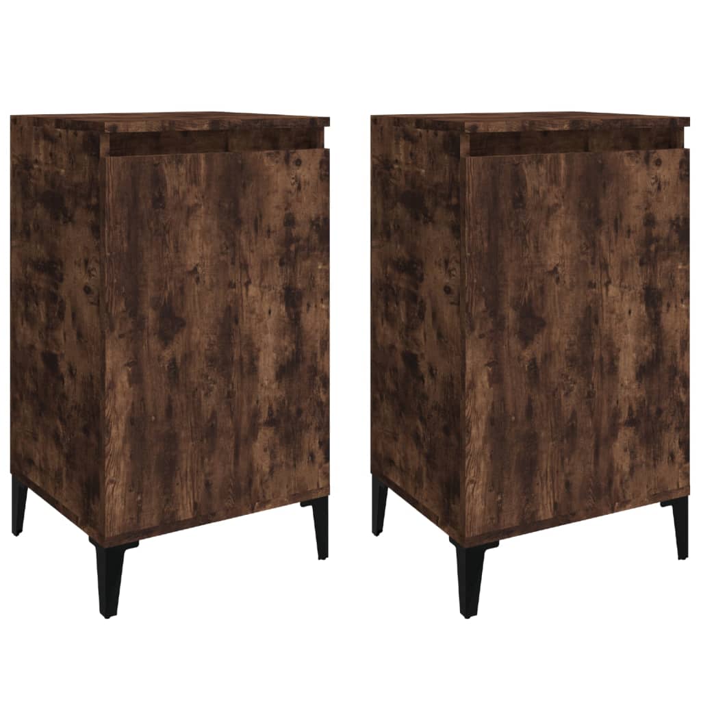 Tables de chevet 2 pcs chêne fumé 40x35x70 cm bois d'ingénierie - XIOS