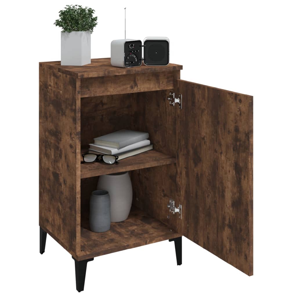Tables de chevet 2 pcs chêne fumé 40x35x70 cm bois d'ingénierie - XIOS