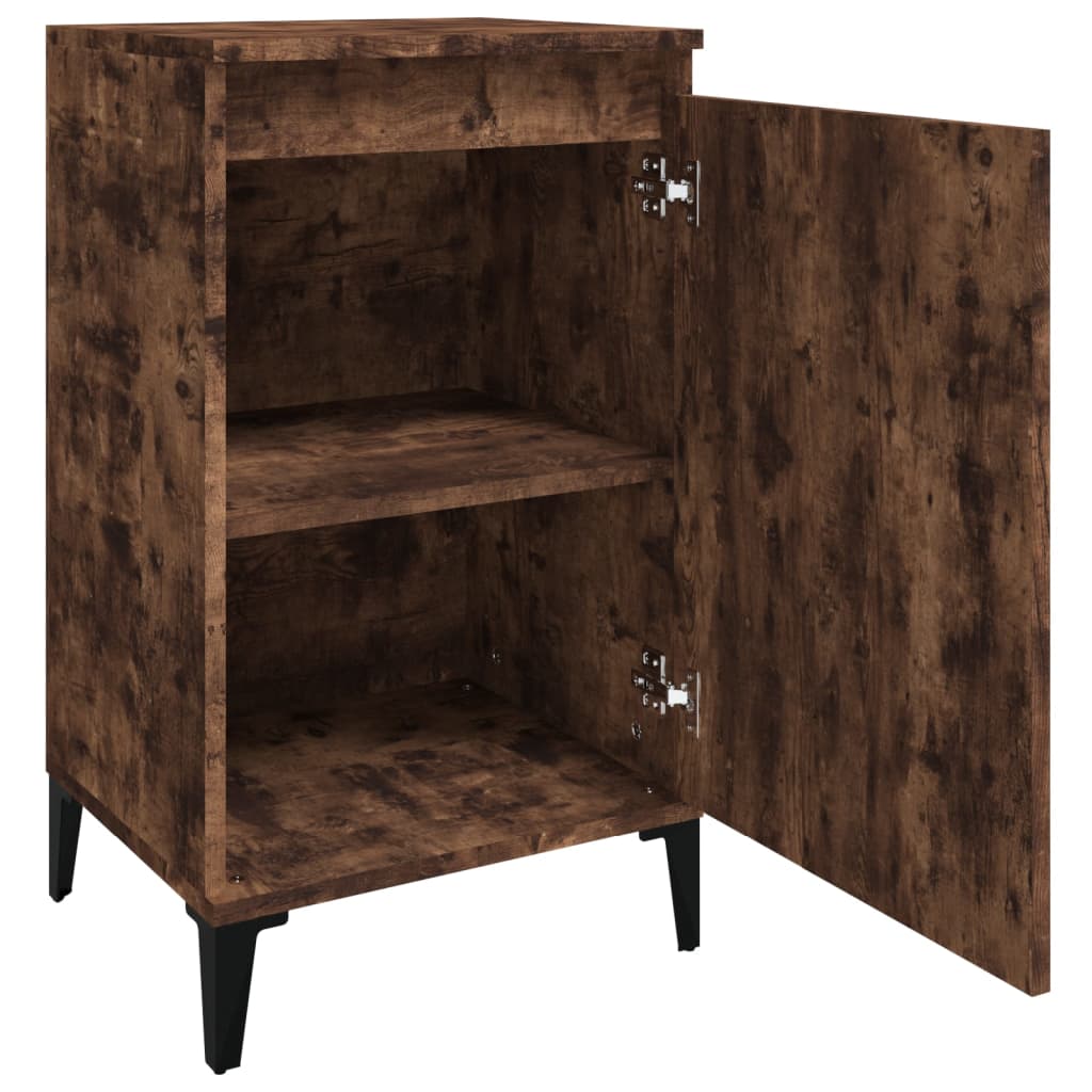 Tables de chevet 2 pcs chêne fumé 40x35x70 cm bois d'ingénierie - XIOS